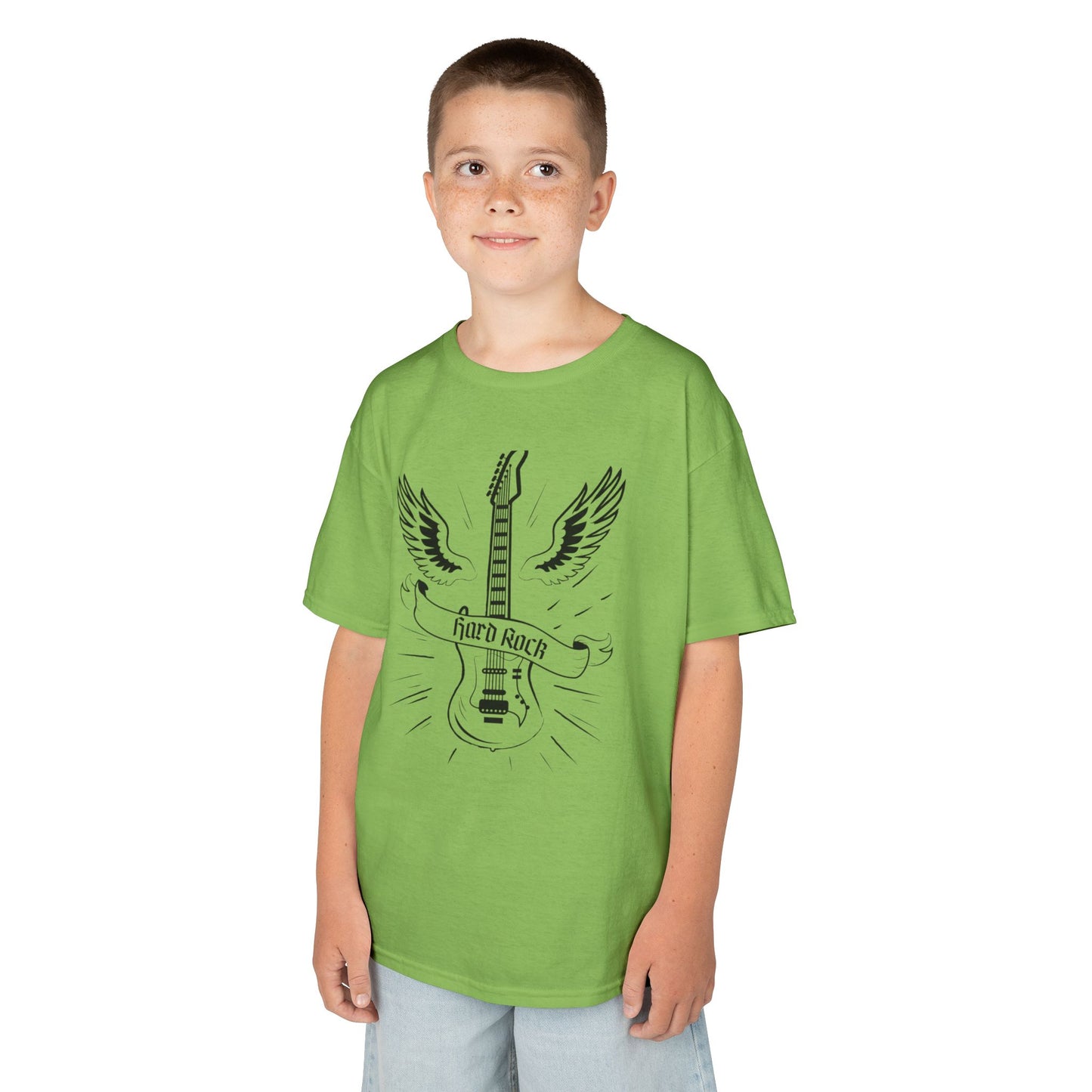 Kids Rock Guitar T-Shirt - Cool Heavy Cotton Tee for Young Music Lovers