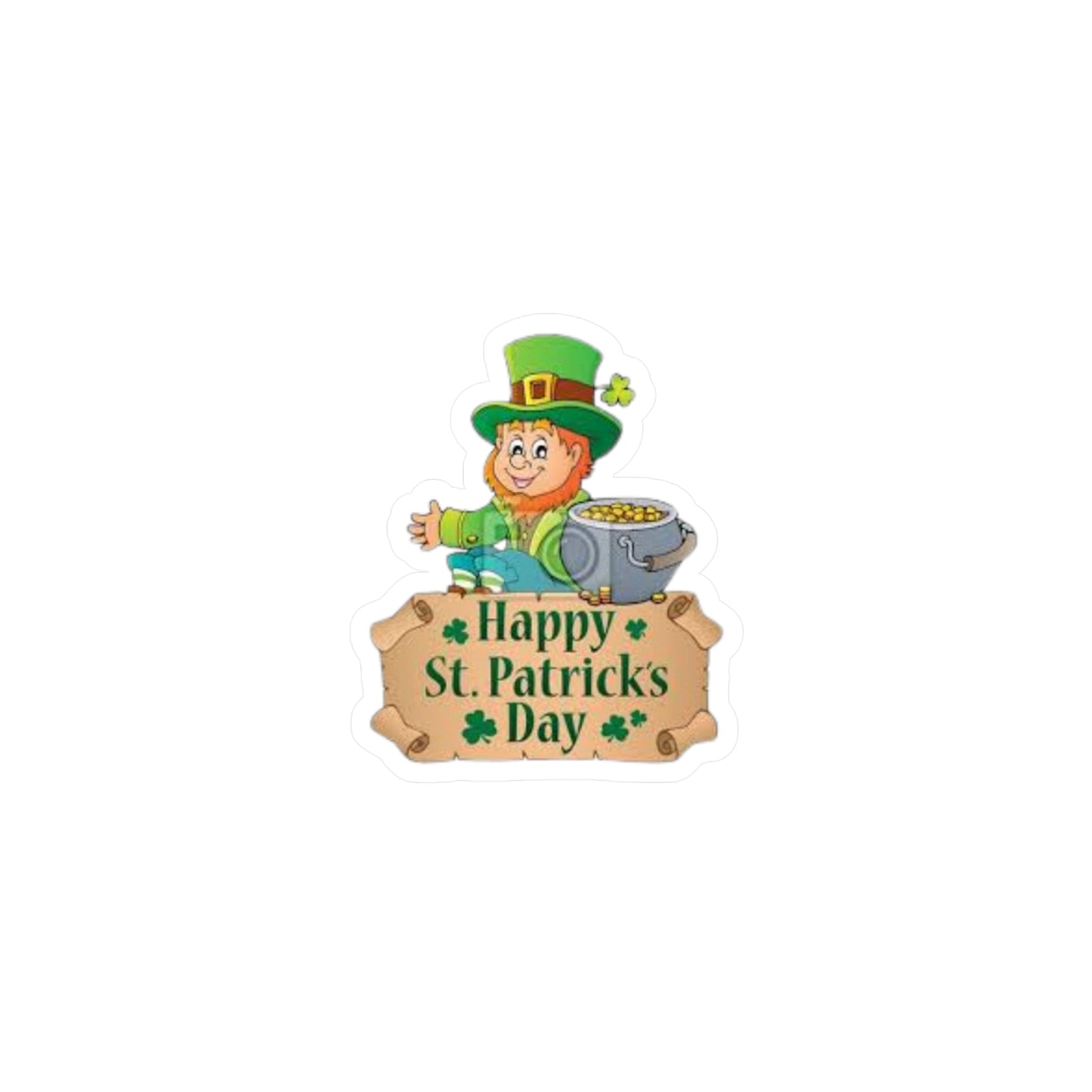 St. Patrick's Day Leprechaun Kiss-Cut Vinyl Decals - Cheerful Holiday Stickers for Home Decor