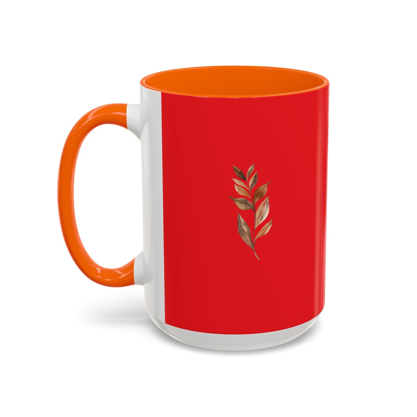 Vibrant Accent Coffee Mug with Leaf Design – Perfect for Home and Office