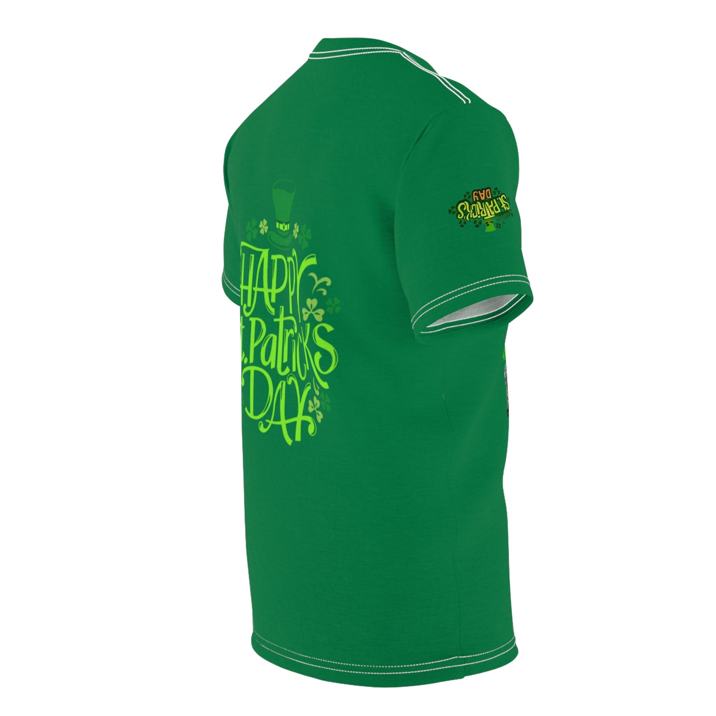 Happy St. Patrick's Day Unisex Cut & Sew Tee - Shamrock Design