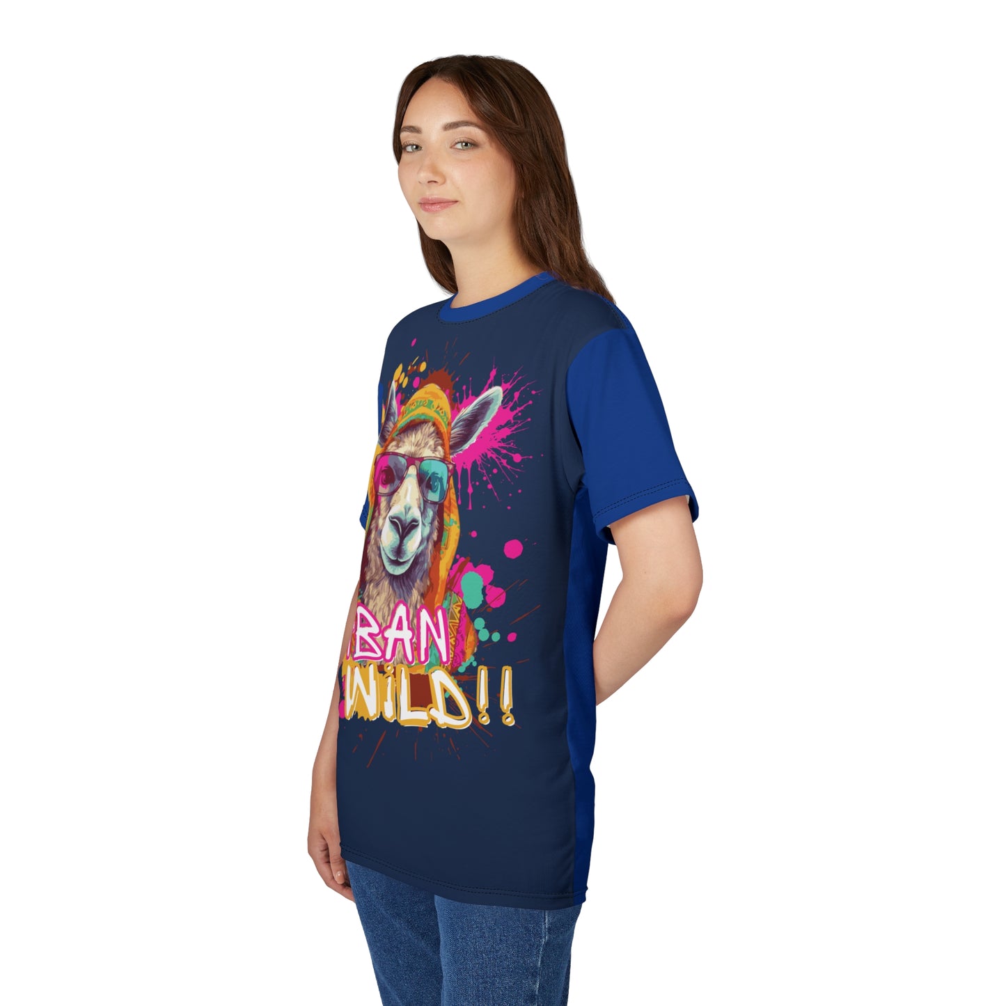 Urban Wild Unisex Cut & Sew Tee - Fun and Colorful Llama Design