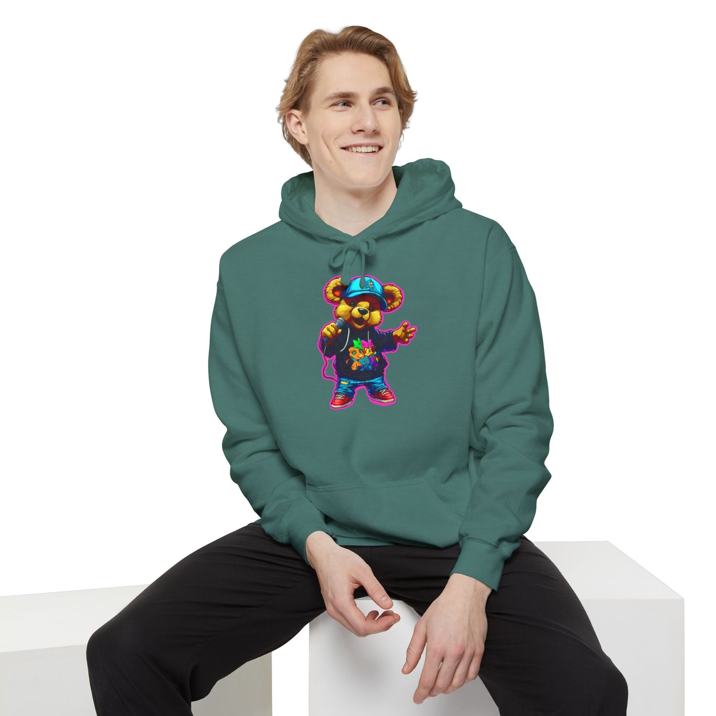 Colorful Bear Graphic Unisex Hoodie - Streetwear Style