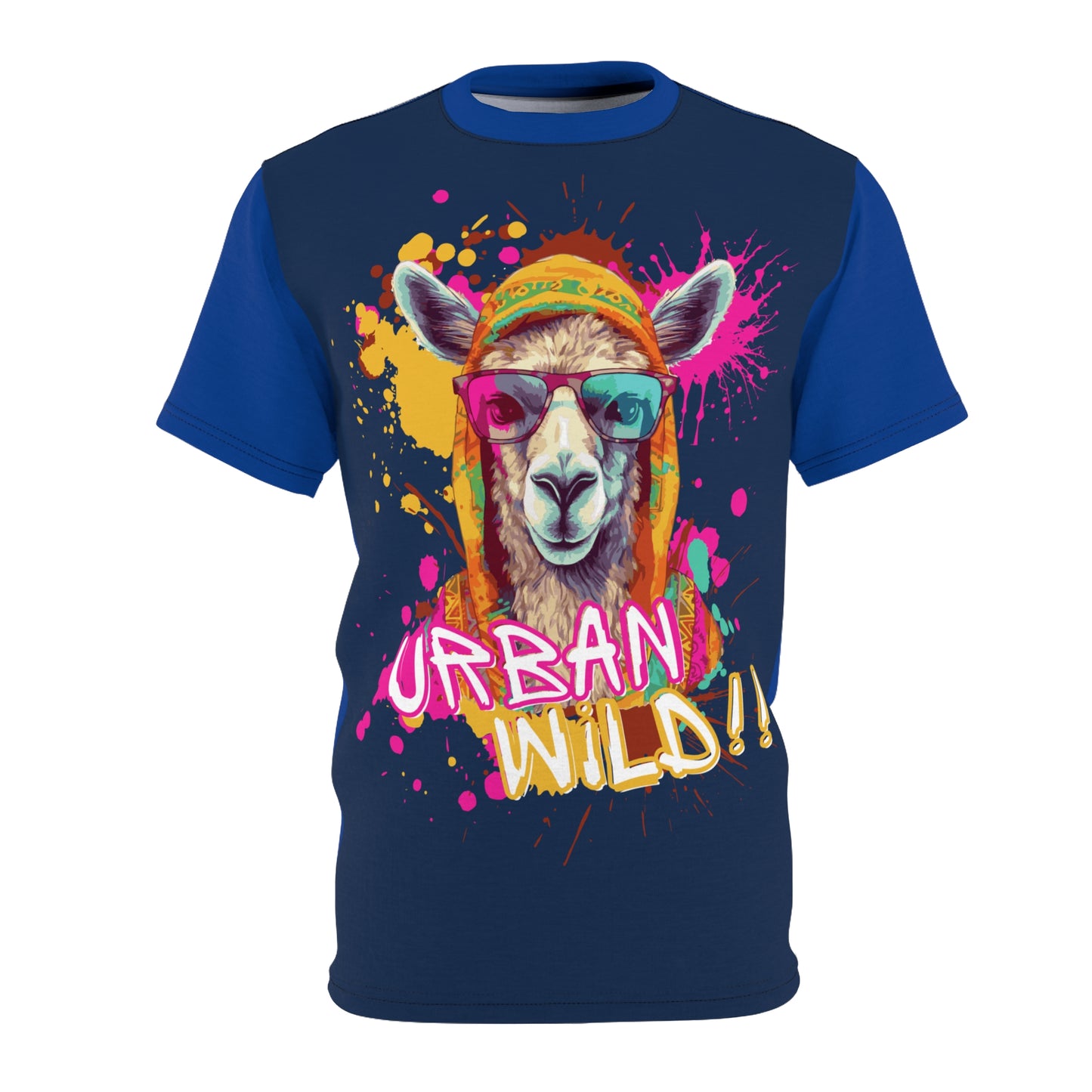 Urban Wild Unisex Cut & Sew Tee - Fun and Colorful Llama Design