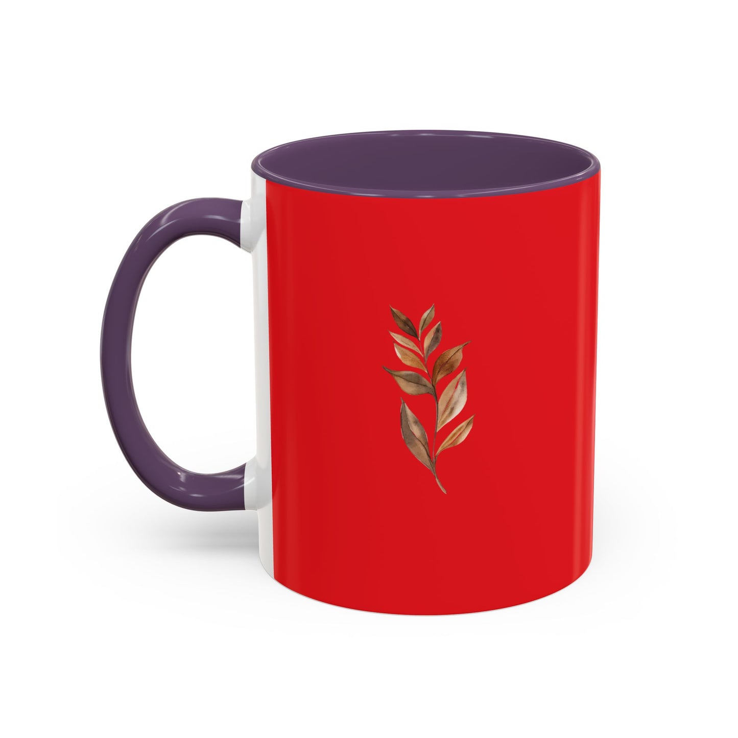 Vibrant Accent Coffee Mug with Leaf Design – Perfect for Home and Office