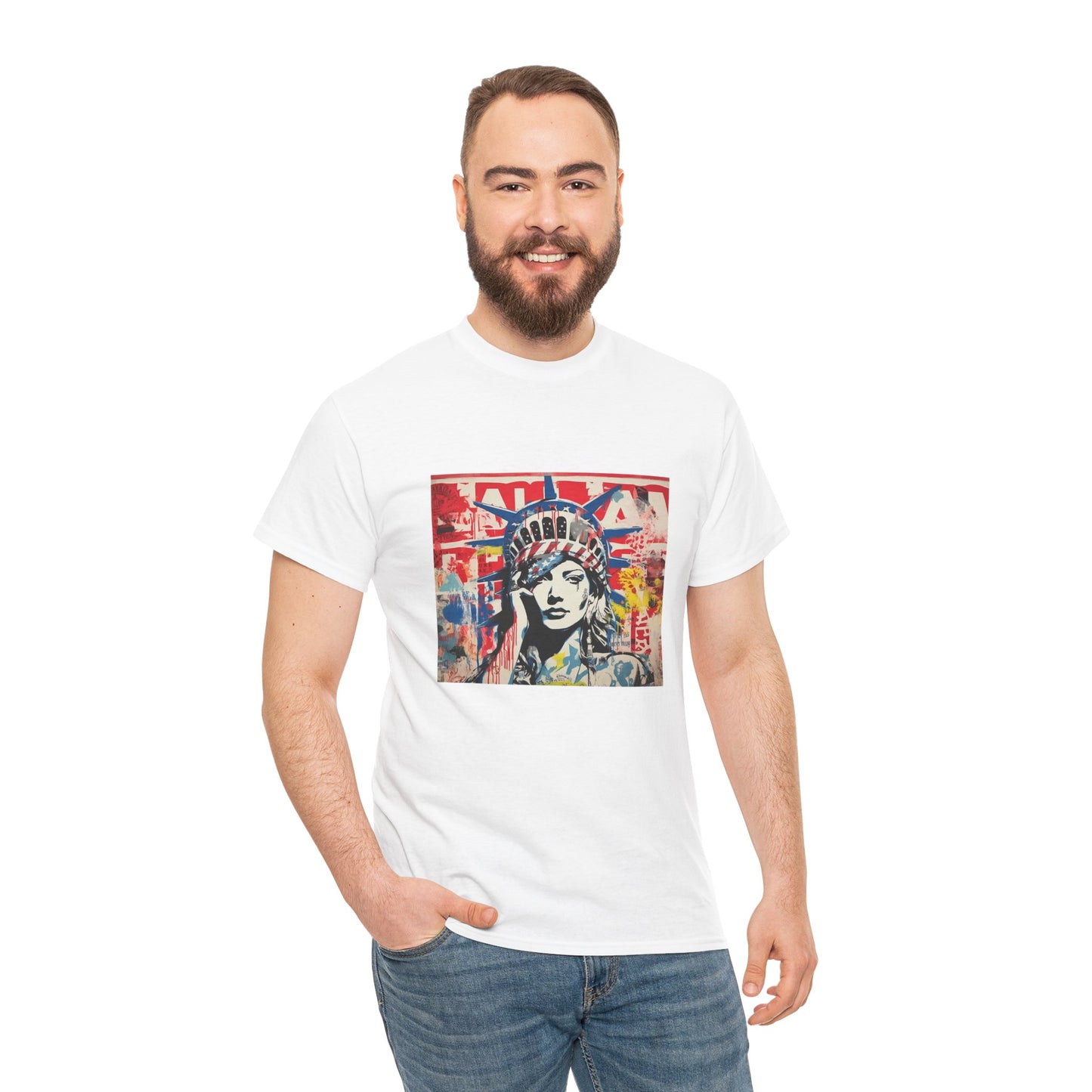 Artistic Graphic Unisex Heavy Cotton Tee - Bold Street Art Design