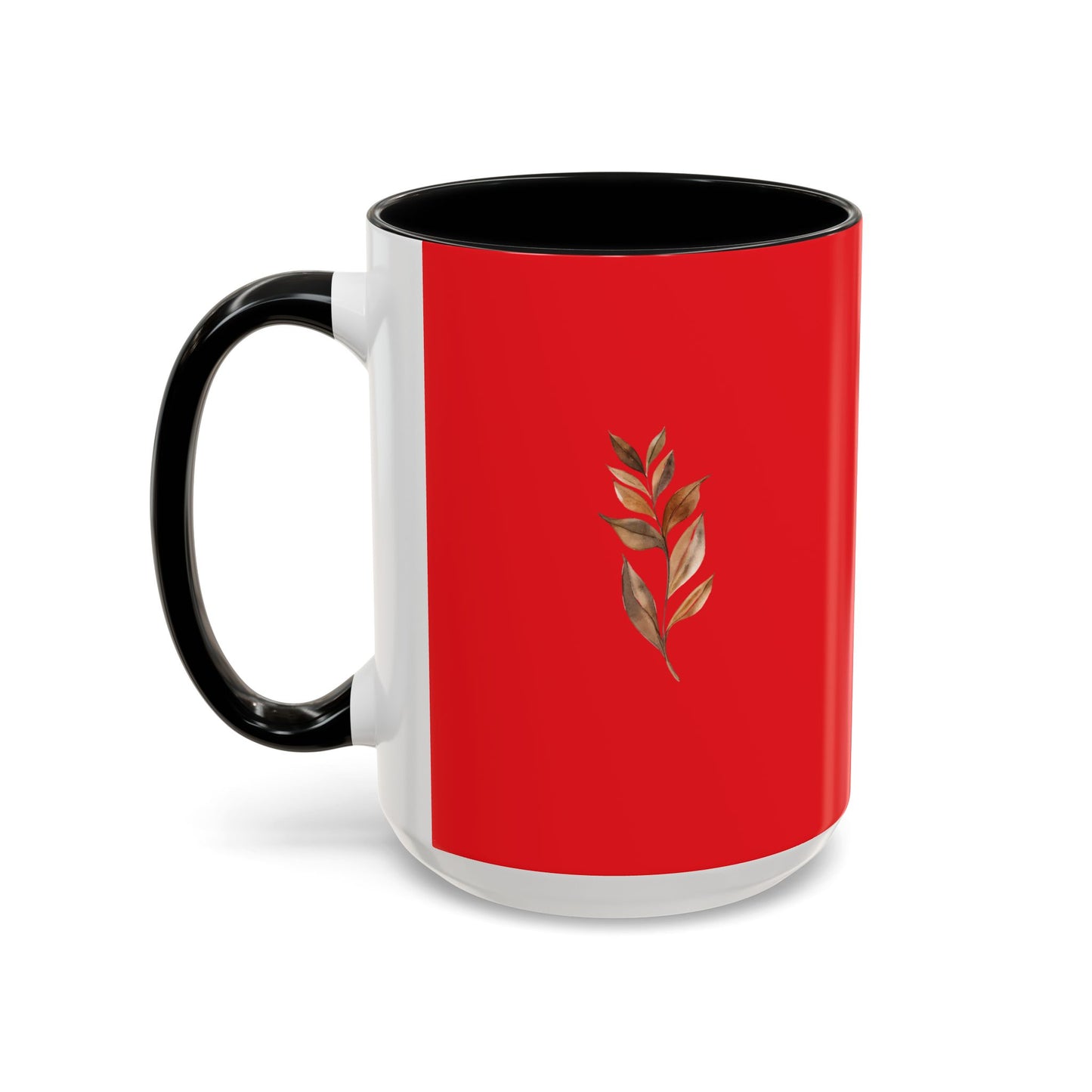 Vibrant Accent Coffee Mug with Leaf Design – Perfect for Home and Office