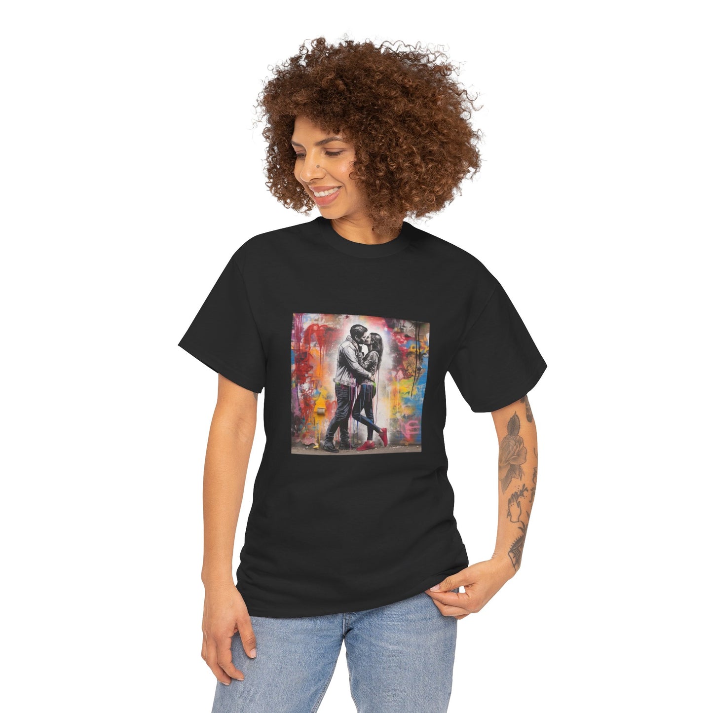 Love in Color Unisex Heavy Cotton Tee - Modern Art Graphic T-Shirt