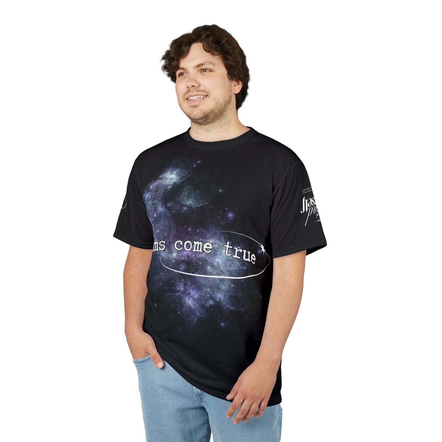 Dreams Come True Galaxy Tee - Unisex Cut & Sew T-Shirt for Dreamers & Space Lovers