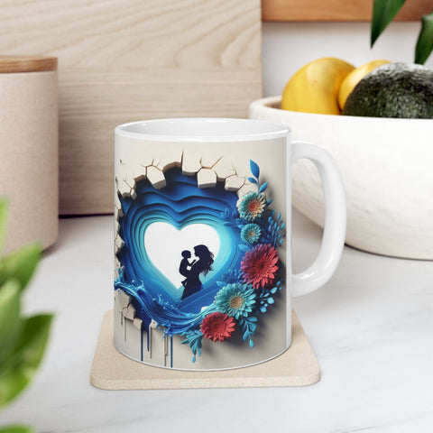 Artistic Wave Ceramic Mug - 11oz & 15oz | Unique Decorative Coffee Cup