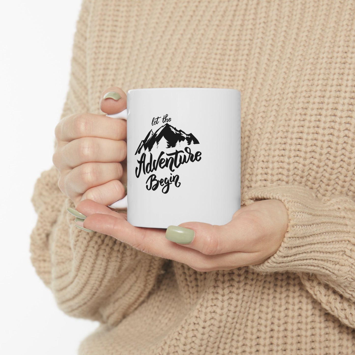 Adventure Awaits Ceramic Mug - Perfect for Coffee Lovers and Outdoor Enthusiasts