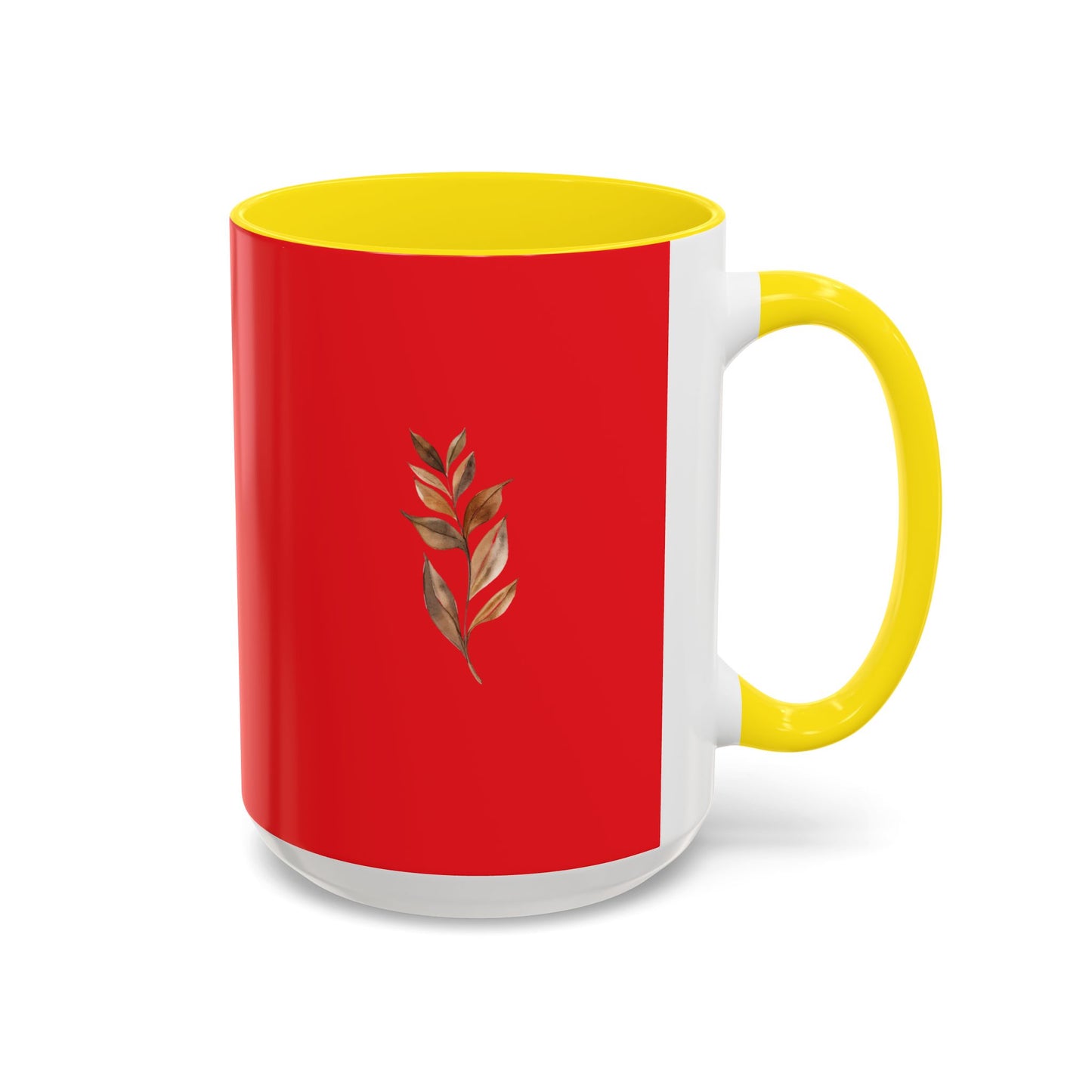 Vibrant Accent Coffee Mug with Leaf Design – Perfect for Home and Office