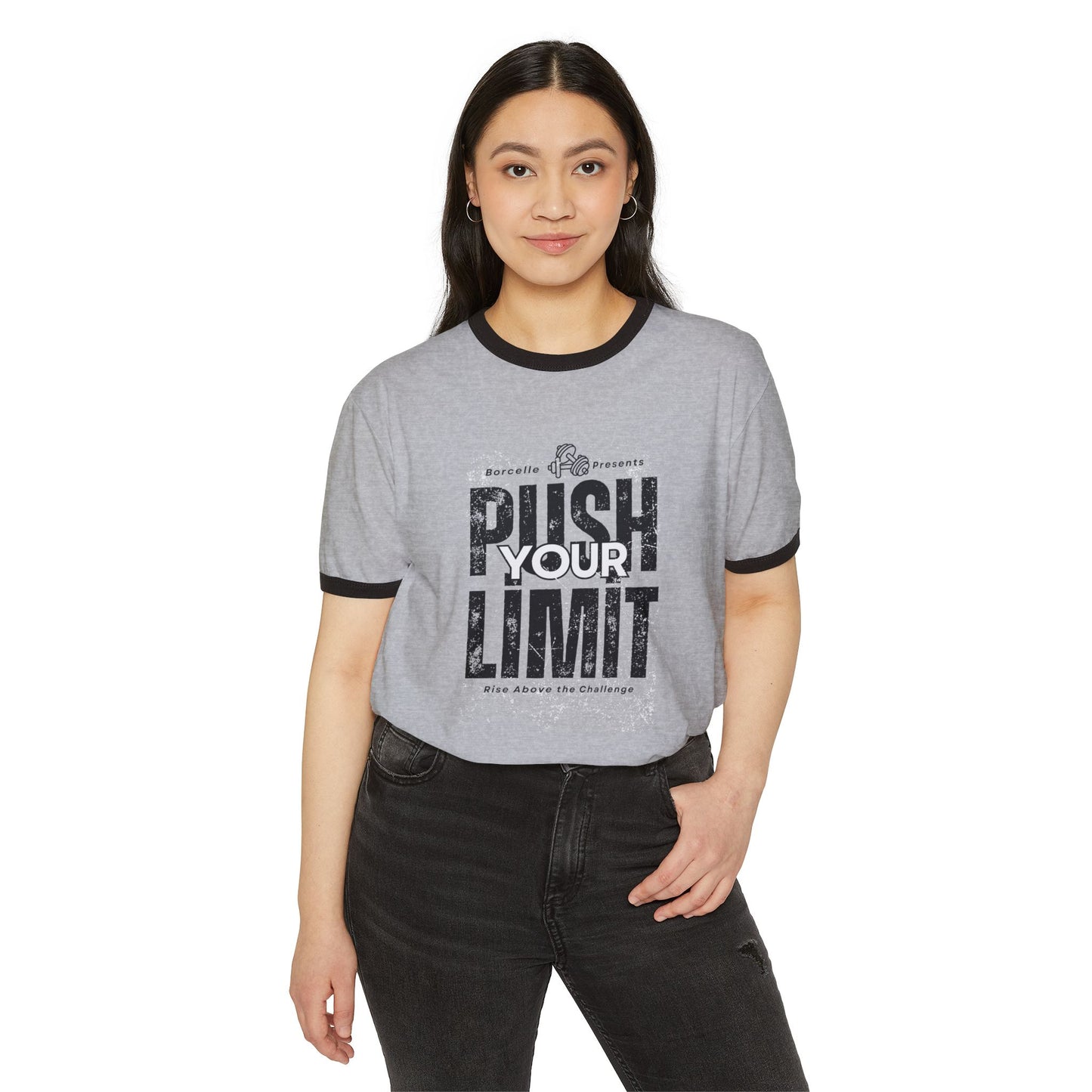 Motivational Ringer T-Shirt - "Push Your Limit" for Fitness Enthusiasts