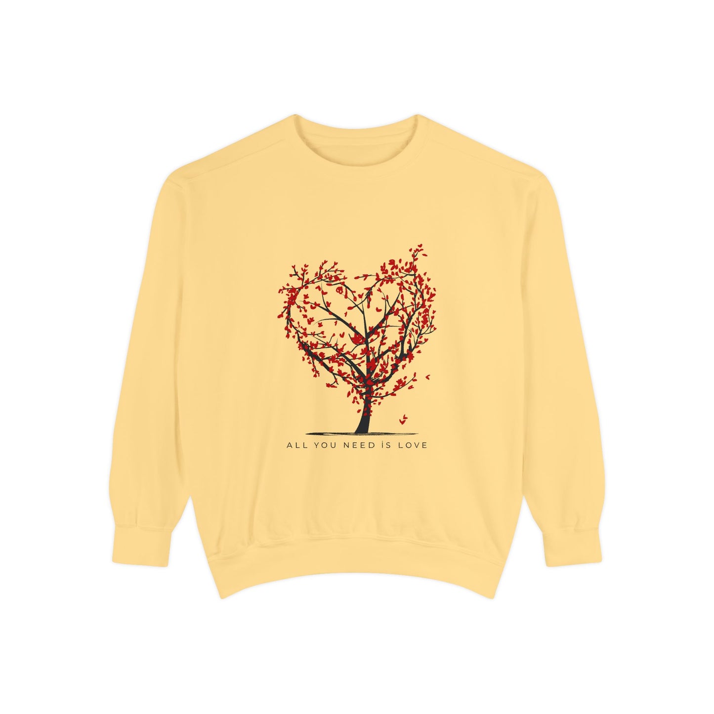 Heartfelt Love Sweatshirt - Unisex Garment-Dyed Sweatshirt for Comfort and Connection