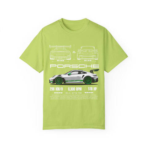 Porsche Car Enthusiast T-Shirt - Unisex Garment-Dyed Tee with Racing Graphics