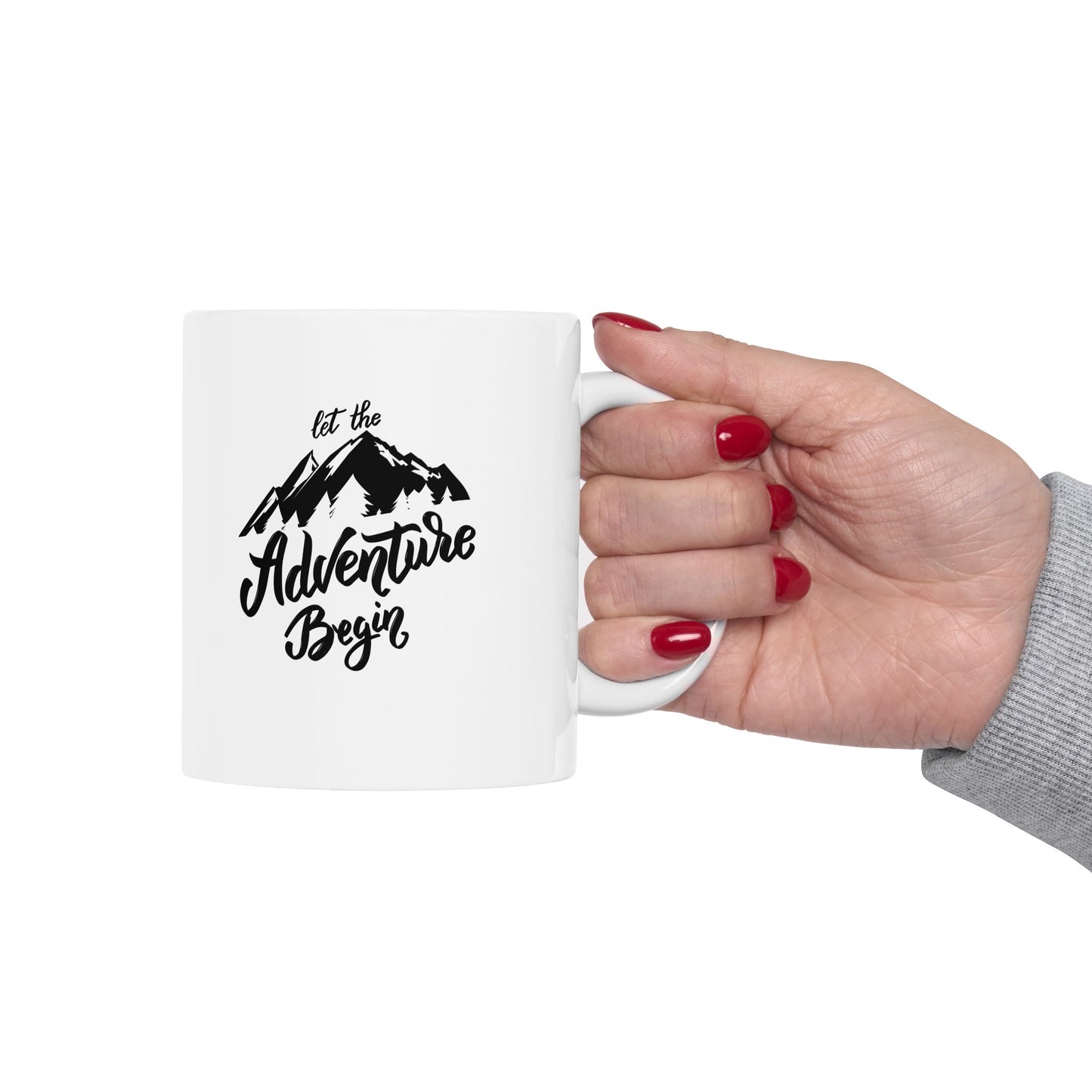 Adventure Awaits Ceramic Mug - Perfect for Coffee Lovers and Outdoor Enthusiasts