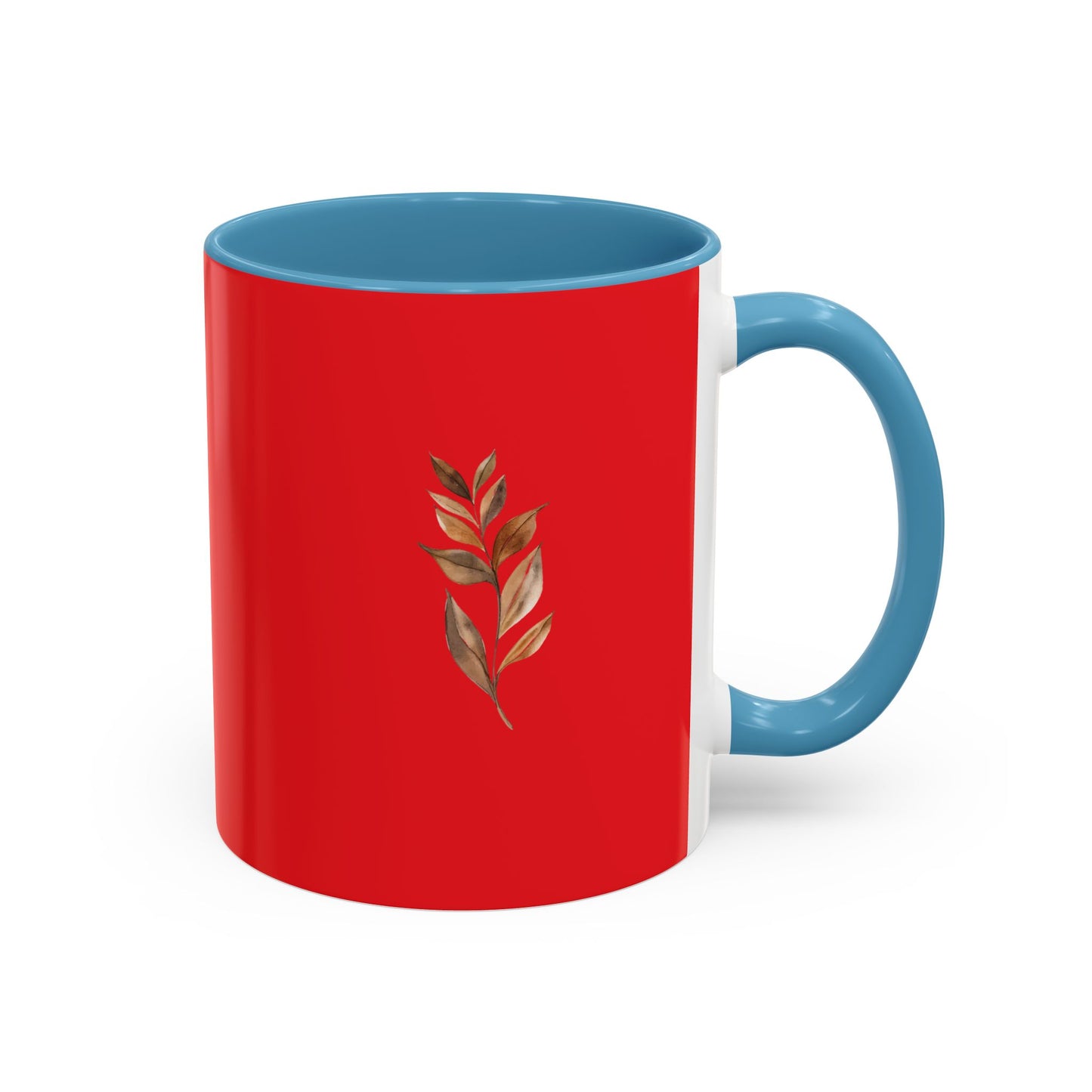 Vibrant Accent Coffee Mug with Leaf Design – Perfect for Home and Office