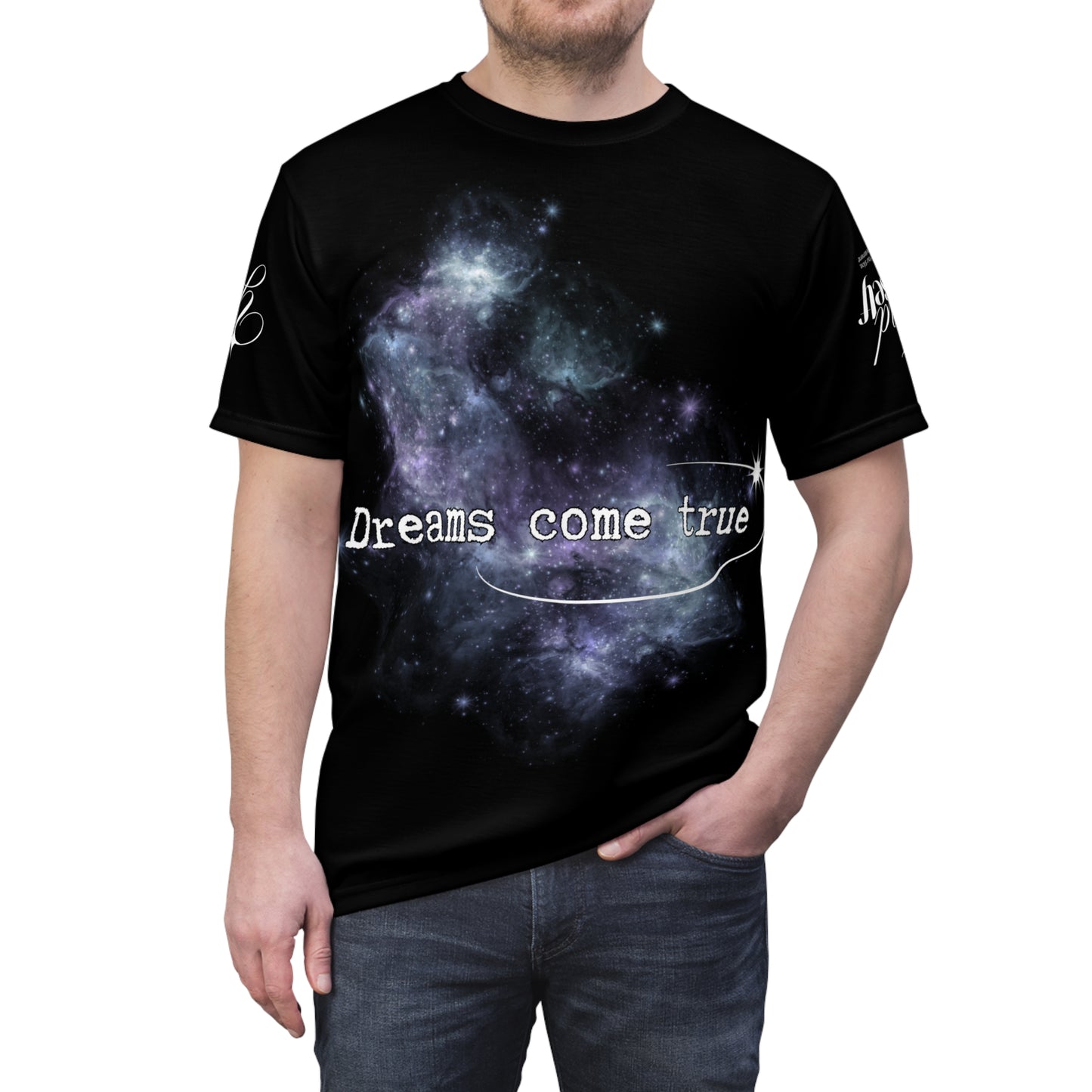 Dreams Come True Galaxy Tee - Unisex Cut & Sew T-Shirt for Dreamers & Space Lovers