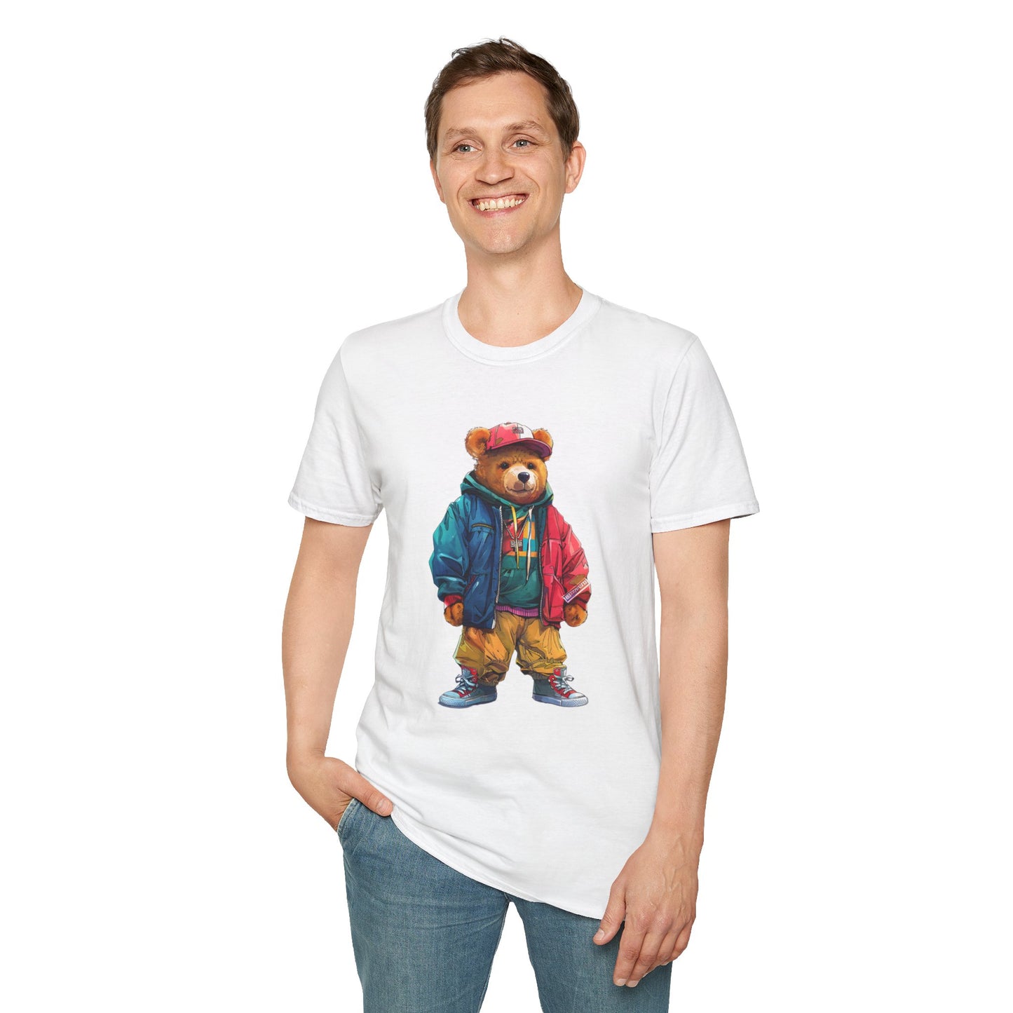 Vintage Vibe Bear Graphic Unisex Softstyle T-Shirt