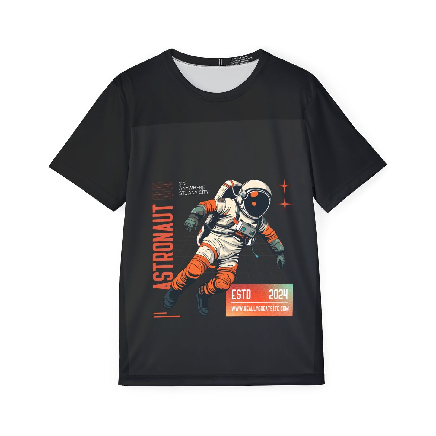 Men's Astronaut Sports Jersey - ESTD 2024, Space-Themed Athletic Wear