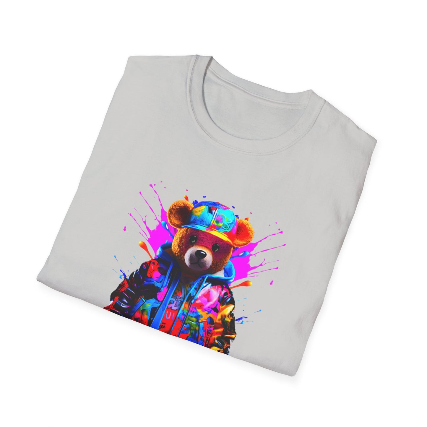 Vibrant Bear Graphic Unisex Softstyle T-Shirt - Perfect for Casual Wear and Gifts