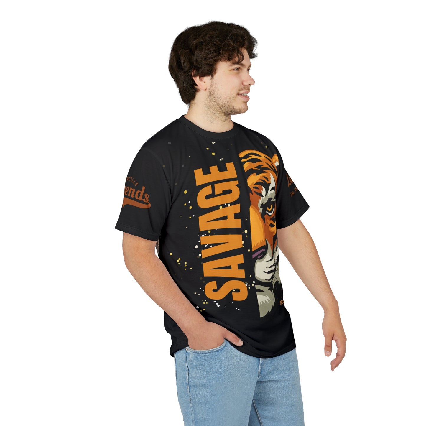 Savage Tiger Unisex Cut & Sew Tee - Bold Graphic T-Shirt for Wild Souls