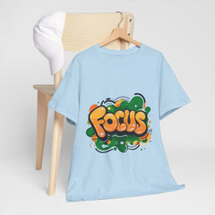 Focus Unisex Heavy Cotton Tee – Motivational Graphic Tee for Everyday Wear