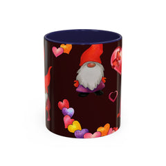 Valentine's Gnome Coffee Mug - Cute 11oz & 15oz Accent Mug with Hearts