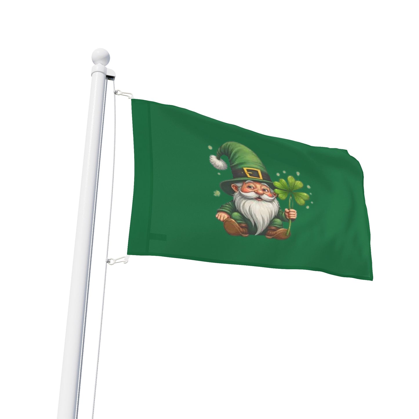 St. Patrick's Day Gnome Flag - Lucky Clover Decor