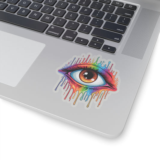 Colorful Eye Drip Kiss-Cut Stickers | Psychedelic Vinyl Decals for Creativity and Expression