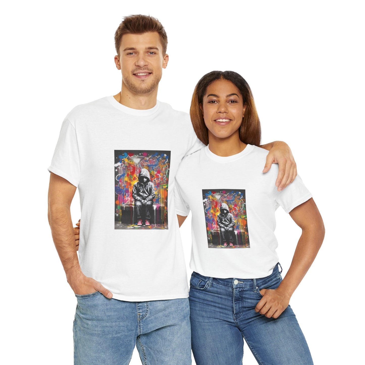 Vibrant Urban Art Unisex Heavy Cotton Tee