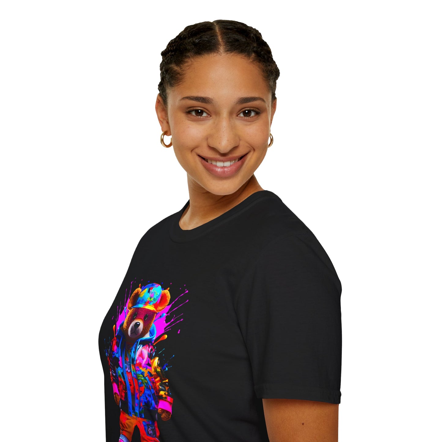 Vibrant Bear Graphic Unisex Softstyle T-Shirt - Perfect for Casual Wear and Gifts