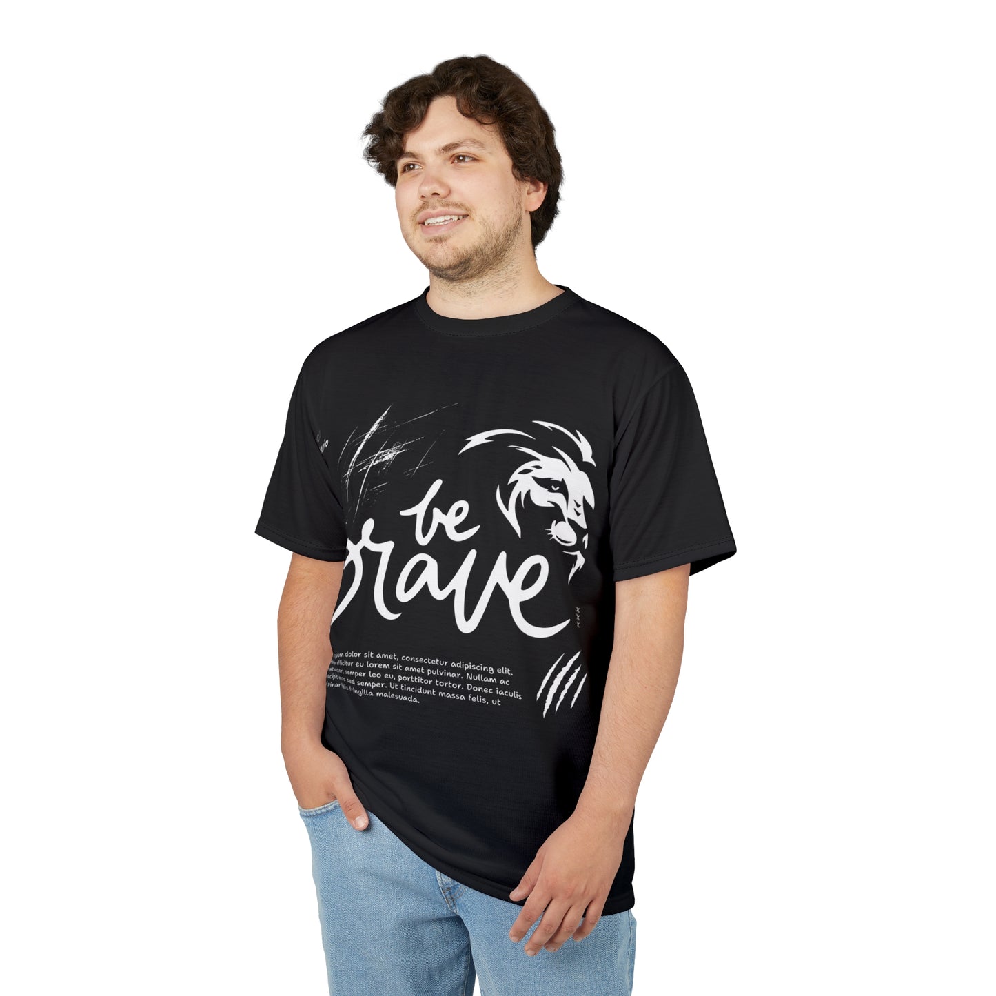 Inspirational Lion Graphic Unisex Tee - 'Be Brave'