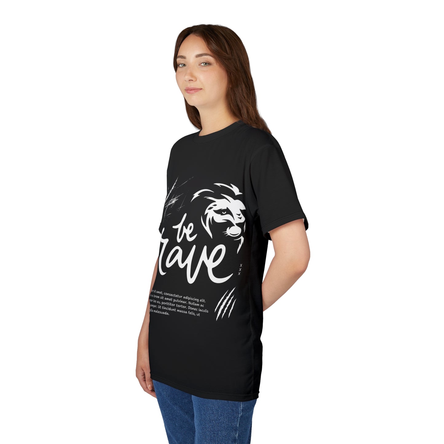 Inspirational Lion Graphic Unisex Tee - 'Be Brave'