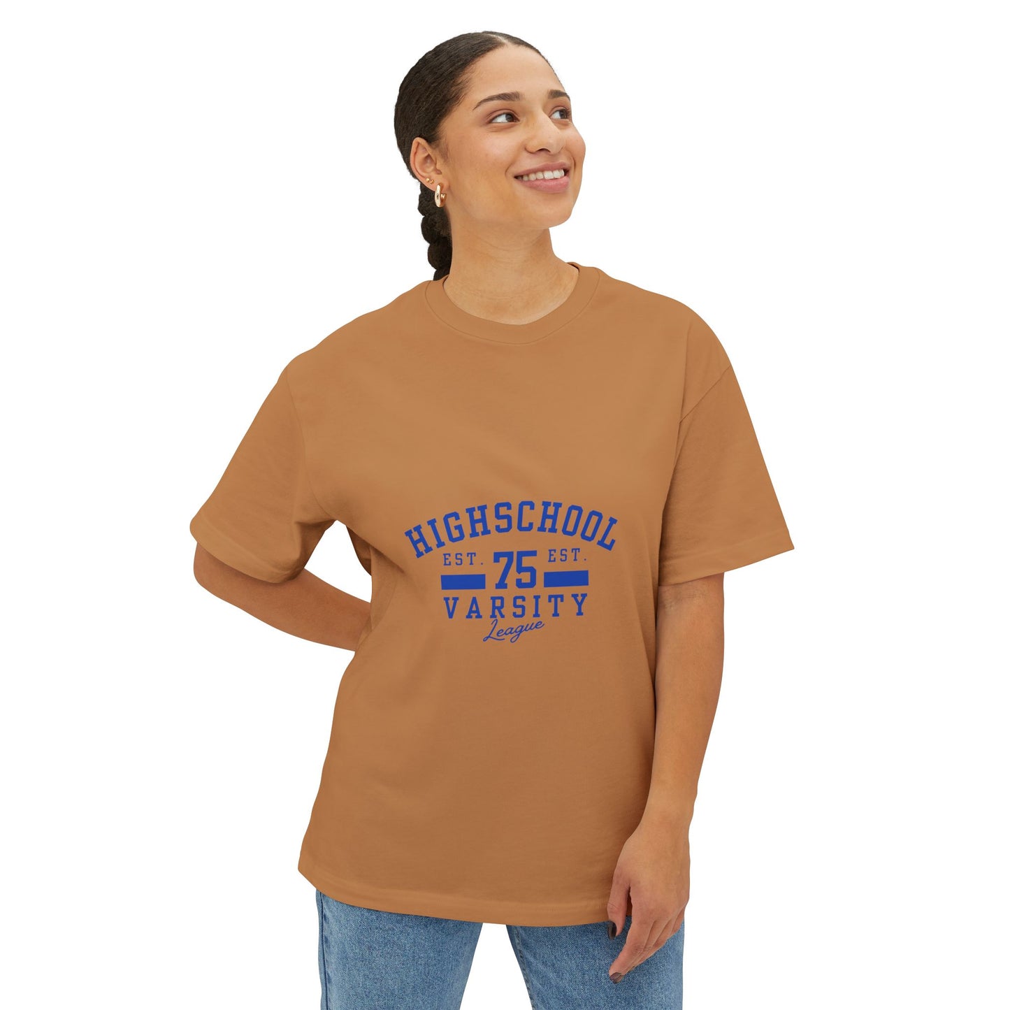 Varsity League Oversized Tee - Unisex Highschool 75 Est. Tee