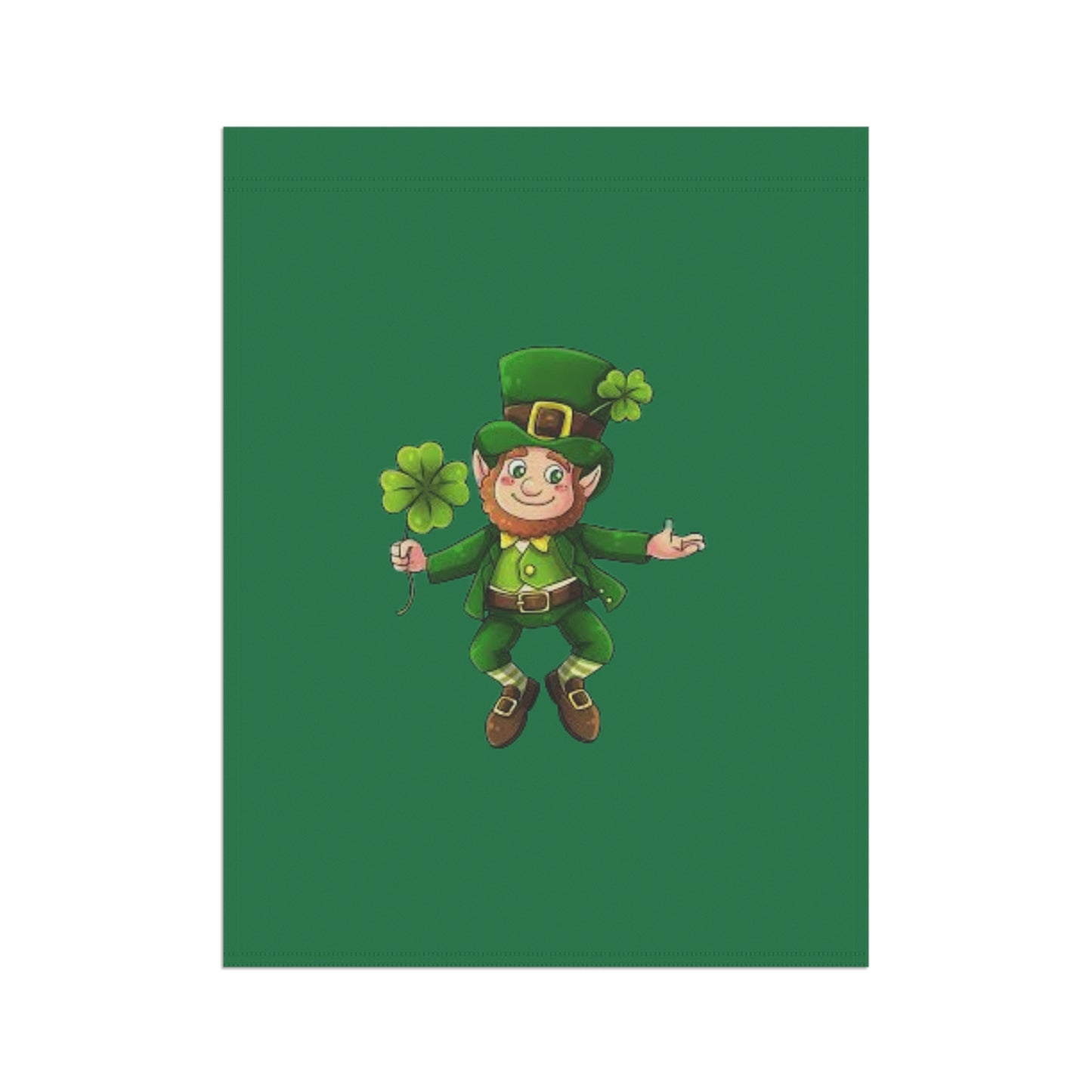 St. Patrick's Day Garden Banner with Cheerful Leprechaun Design