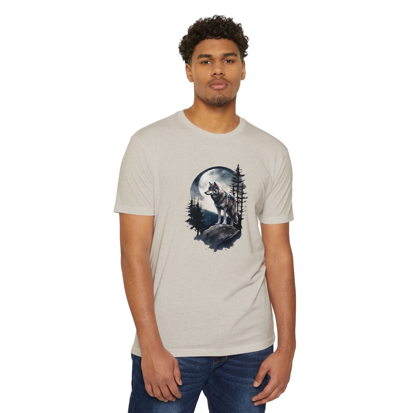 Wolf Howling Moon Unisex T-Shirt - Nature-Inspired Graphic Tee