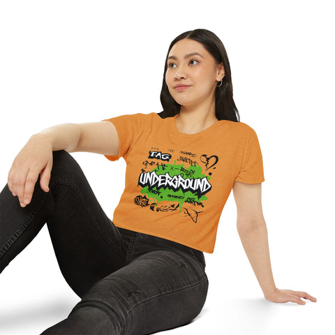 Urban Graffiti Women's Festival Crop Top - Edgy Streetwear for Summer Events