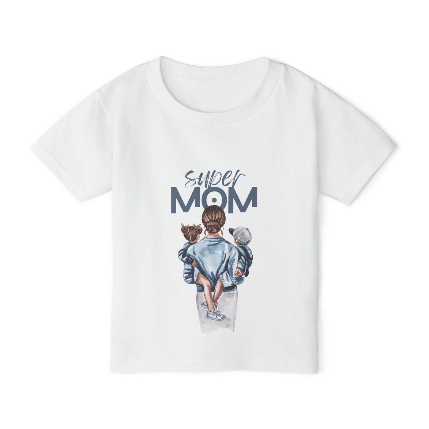 Super Mom Toddler T-Shirt - Cute & Comfy Heavy Cotton Tee for Little Ones