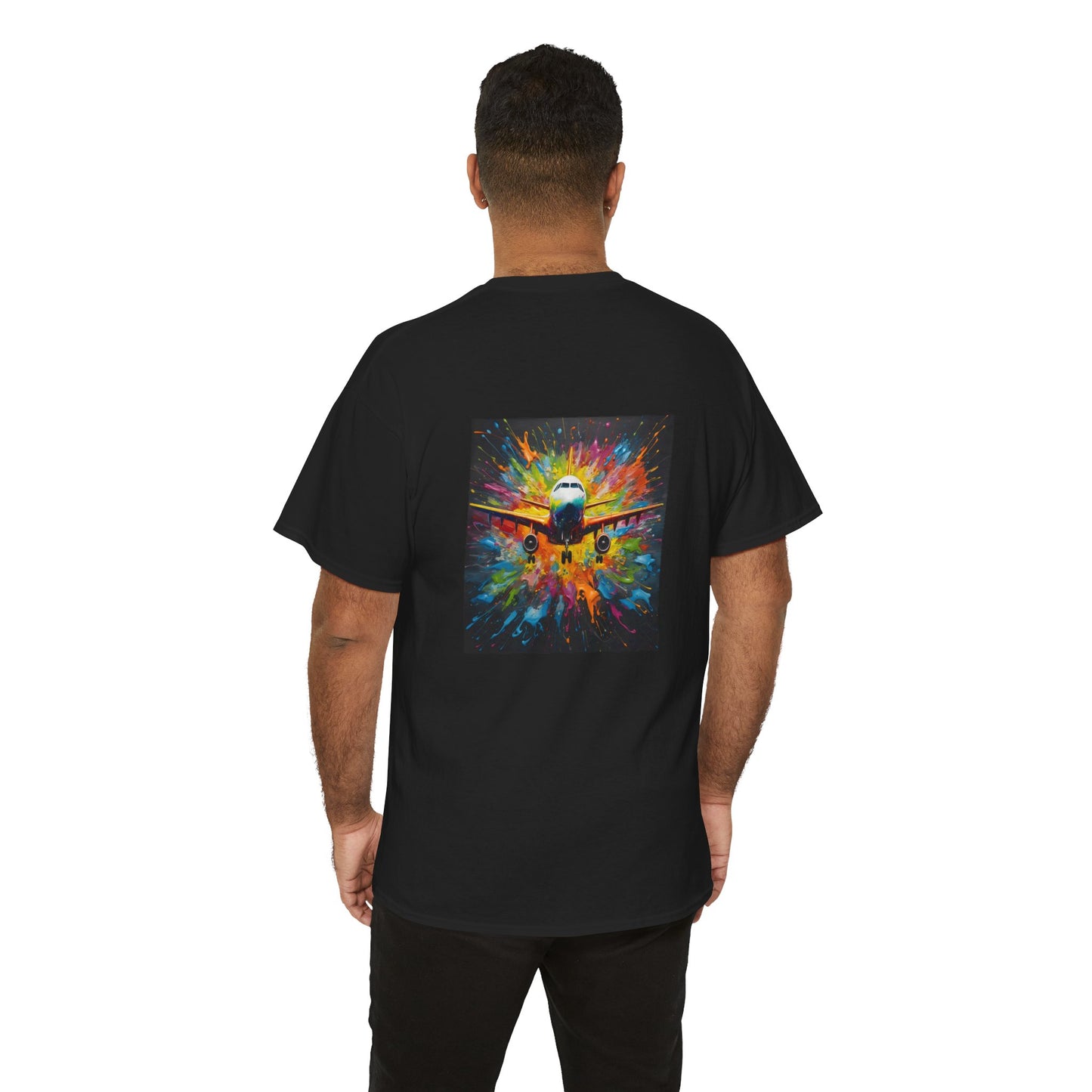 Vibrant Unisex Heavy Cotton Tee - Colorful Music & Travel Art