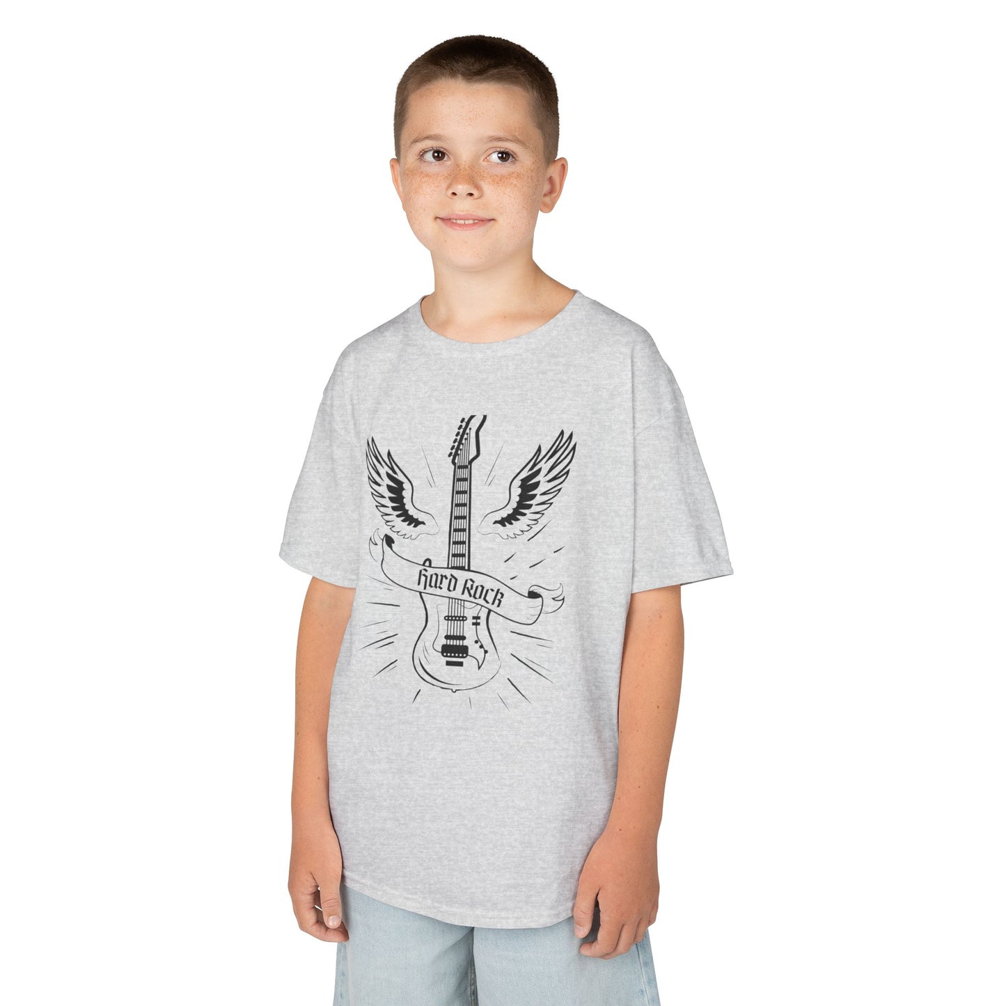 Kids Rock Guitar T-Shirt - Cool Heavy Cotton Tee for Young Music Lovers