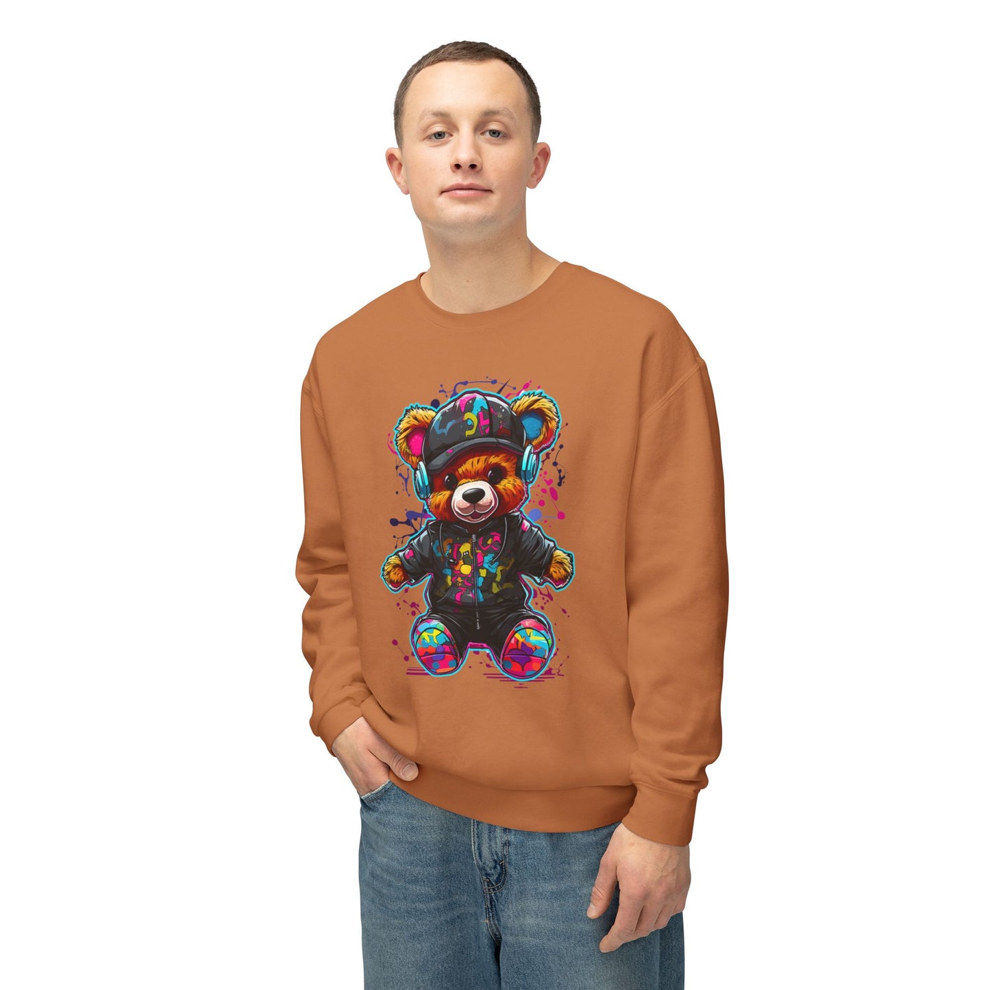 Colorful Bear Graphic Unisex Sweatshirt - Perfect for Casual Comfort