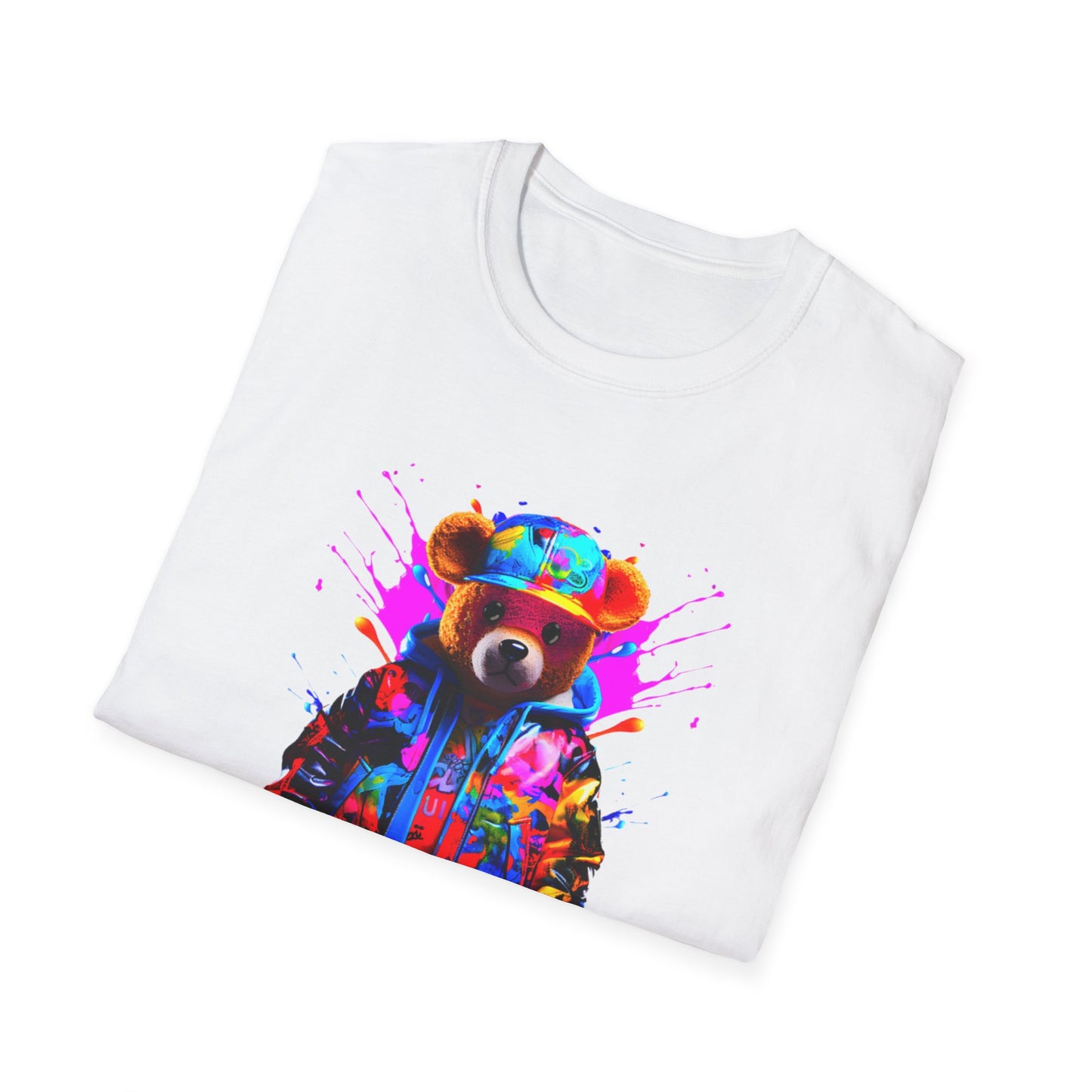 Vibrant Bear Graphic Unisex Softstyle T-Shirt - Perfect for Casual Wear and Gifts