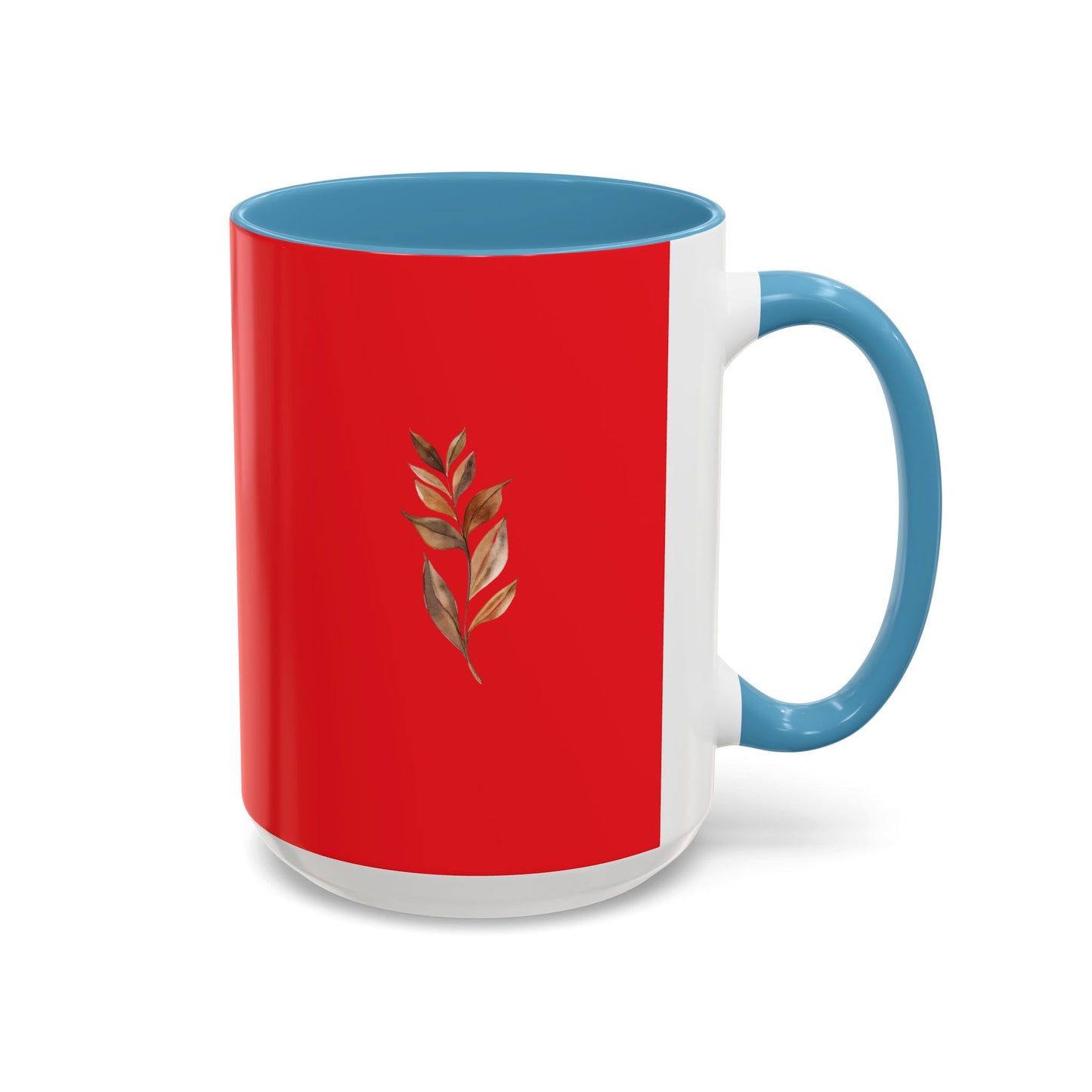 Vibrant Accent Coffee Mug with Leaf Design – Perfect for Home and Office