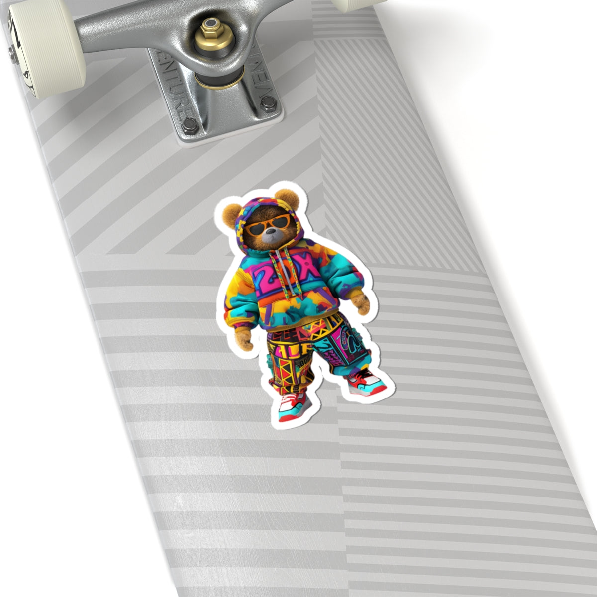 Cool Bear Streetwear Kiss-Cut Stickers - Vibrant Hip-Hop Vibe for Trendsetters