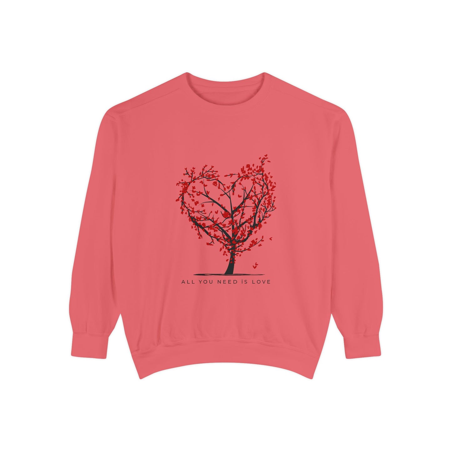 Heartfelt Love Sweatshirt - Unisex Garment-Dyed Sweatshirt for Comfort and Connection