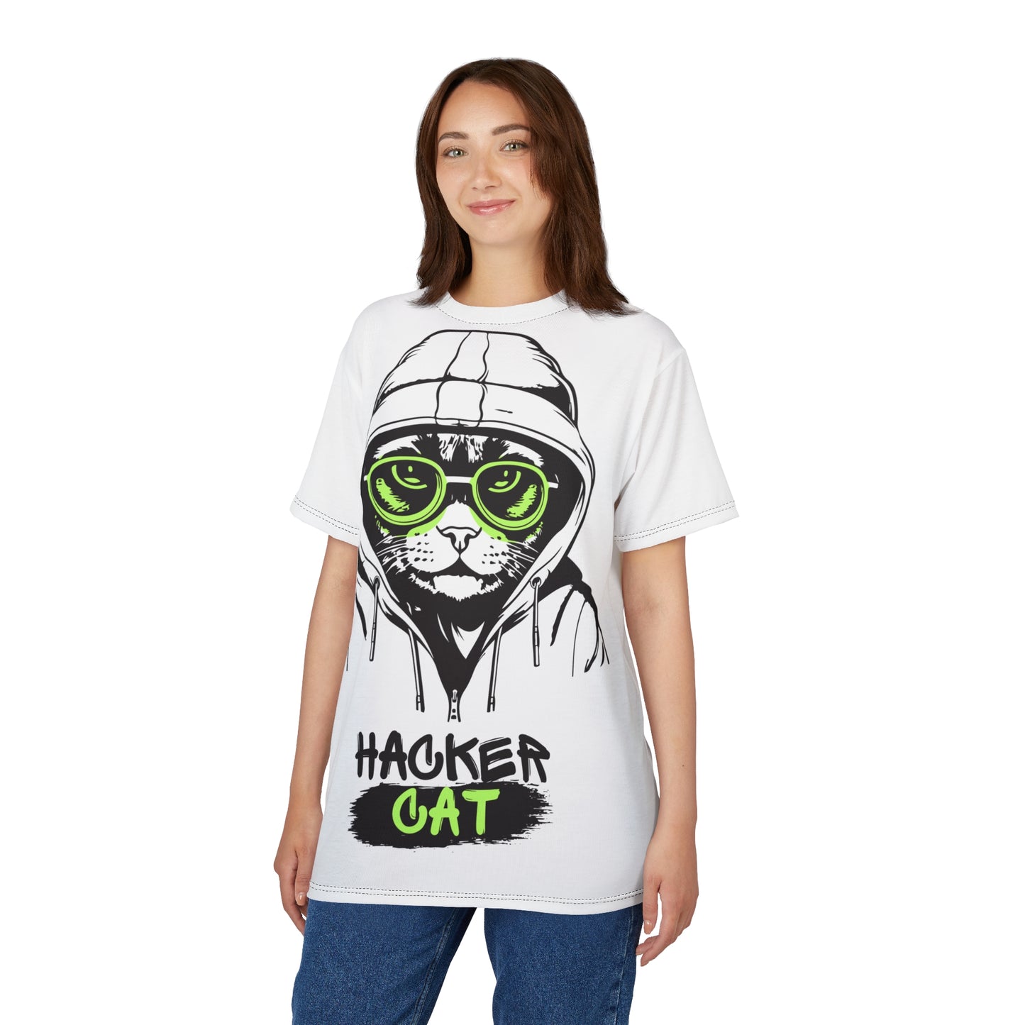 Cool Hacker Cat Unisex Tee - Fun Graphic T-Shirt for Cat Lovers