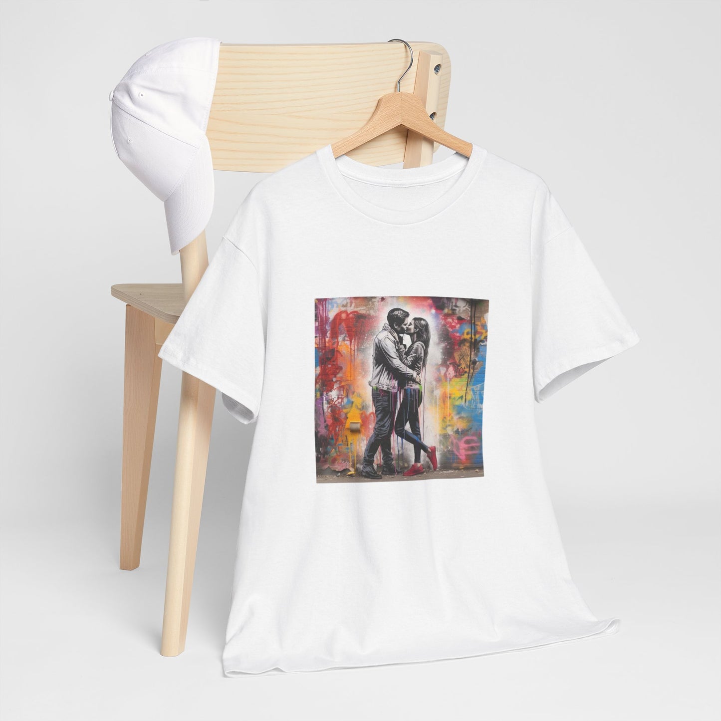 Love in Color Unisex Heavy Cotton Tee - Modern Art Graphic T-Shirt