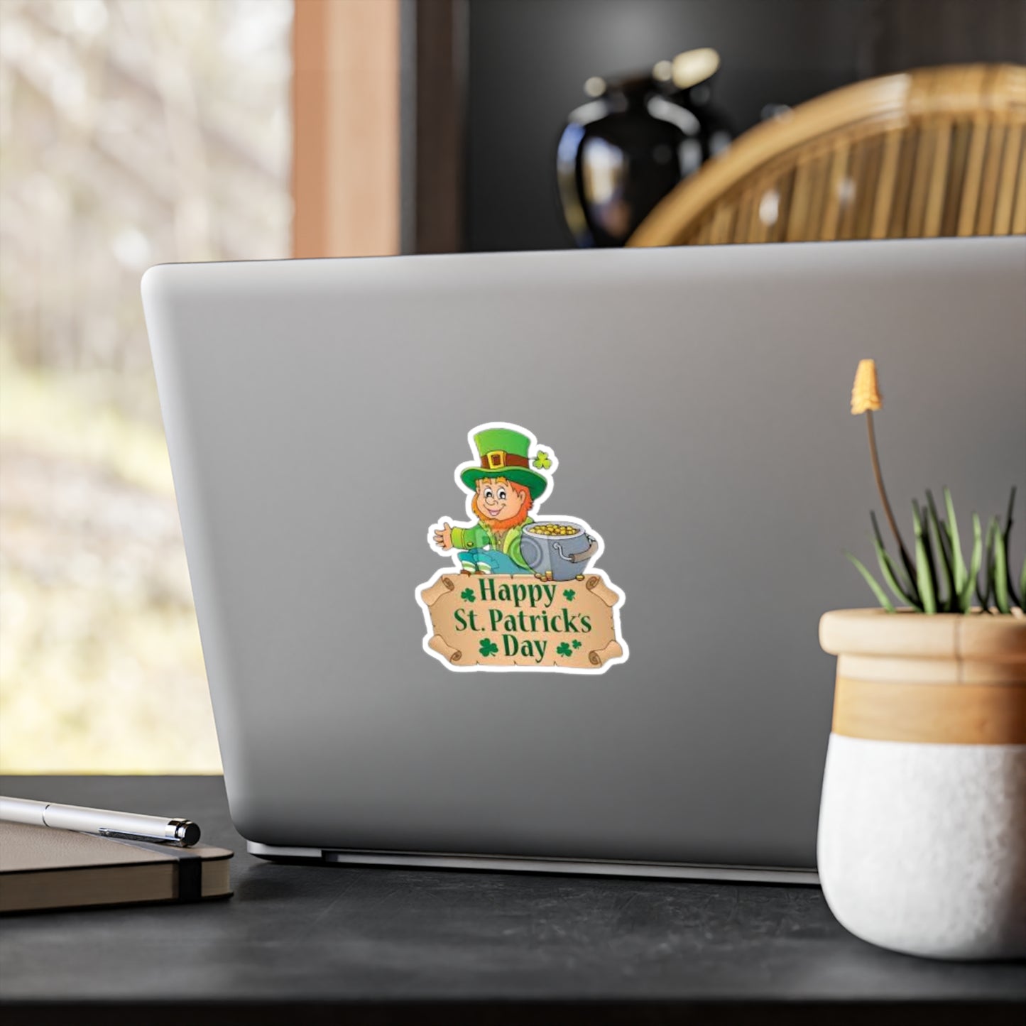 St. Patrick's Day Leprechaun Kiss-Cut Vinyl Decals - Cheerful Holiday Stickers for Home Decor