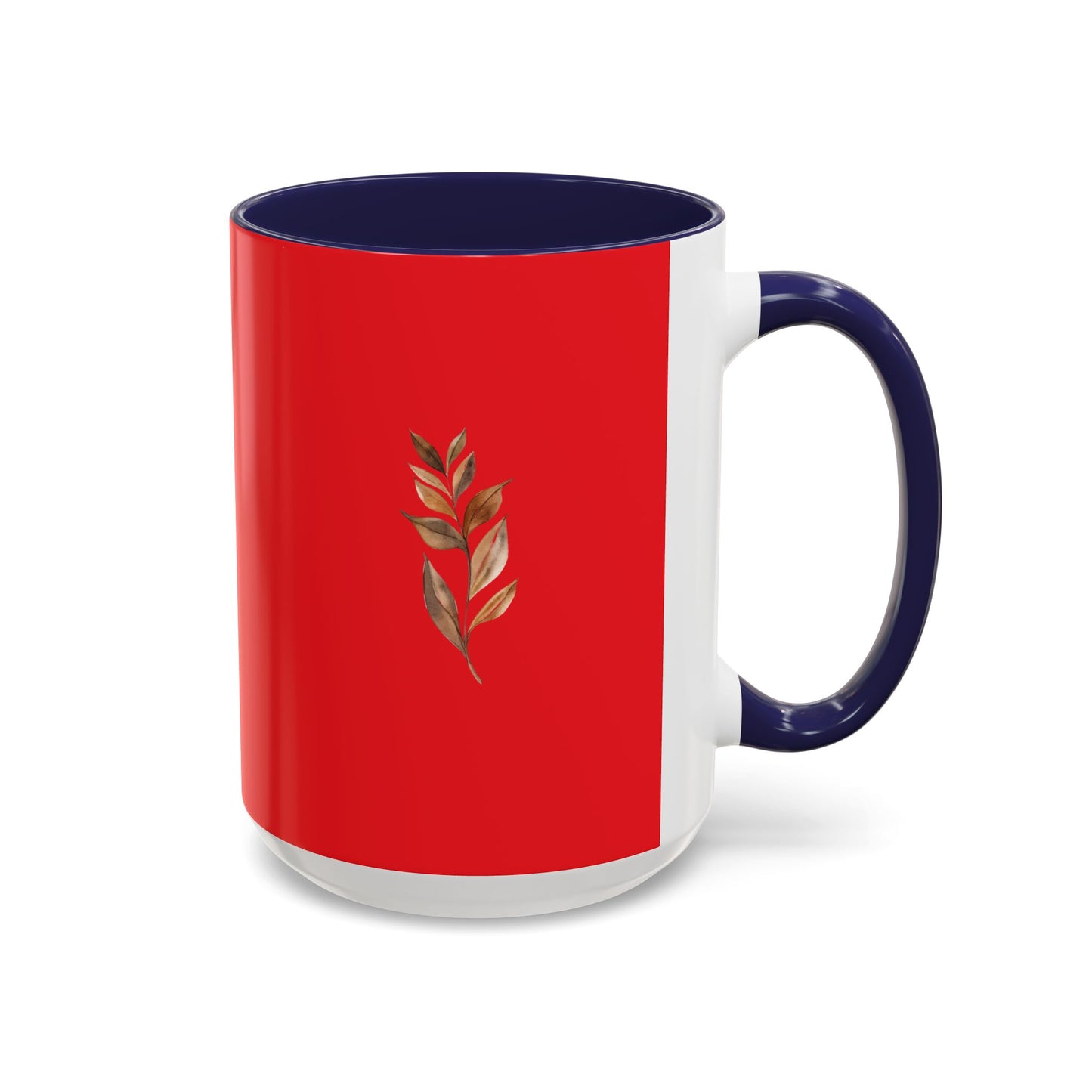 Vibrant Accent Coffee Mug with Leaf Design – Perfect for Home and Office