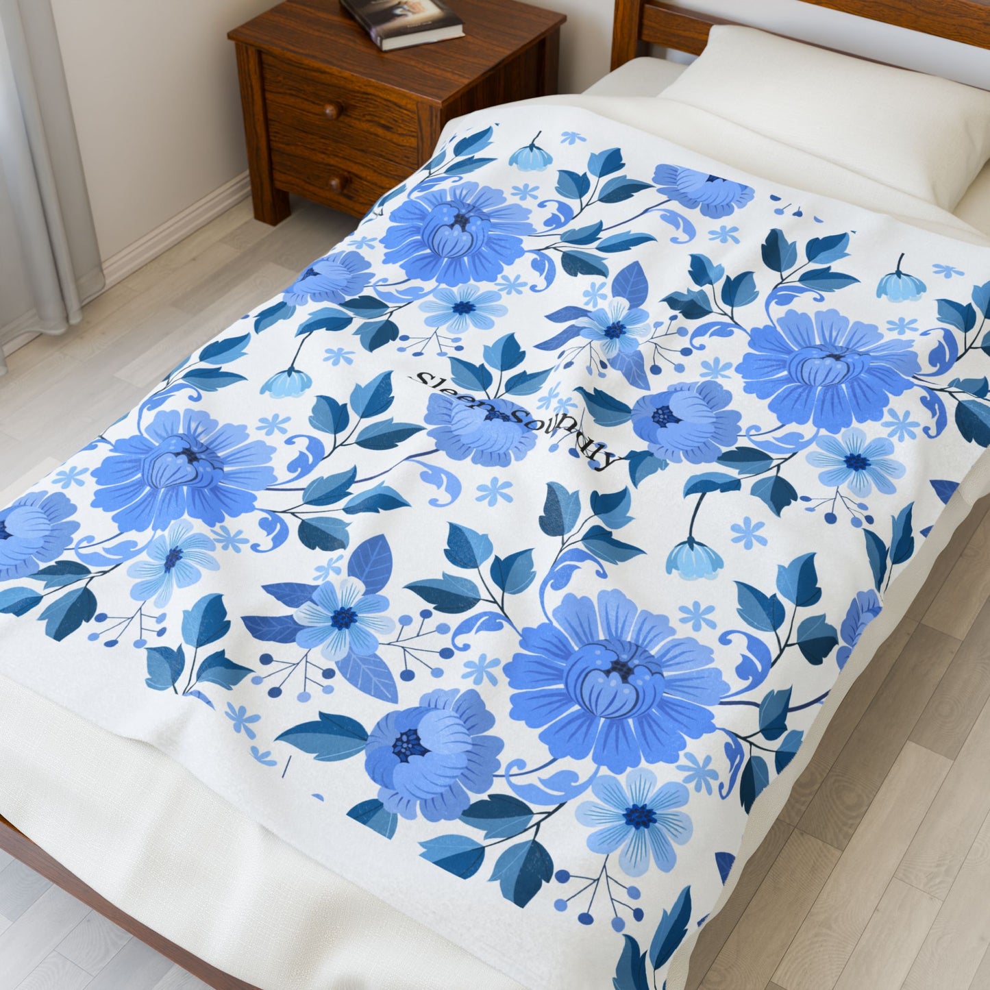 Floral Velveteen Plush Blanket - Sleeps Soundly - Cozy Bedding for Relaxation